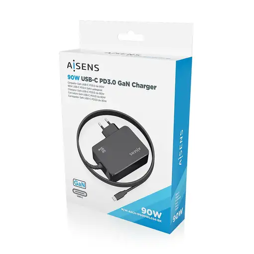 AISENS ASCH-1PD90WL034-BK cargador de dispositivo móvil Universal Negro Corriente