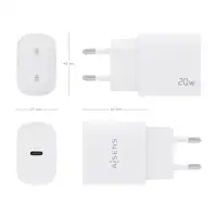 AISENS Cargador USB-C PD3.0 1 Puerto 1xUSB-C 20W, Blanco
