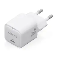 AISENS Cargador GaN 30W, 1xUSB-C PD3.0 QC4.0, Blanco