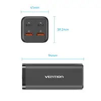 Vention Cargador de Pared FBSBG-EU/ 2xUSB Tipo-C/ 2xUSB/ 100W