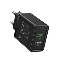 Vention Cargador de Pared FBAB0-EU/ 2xUSB/ 18W/ Negro