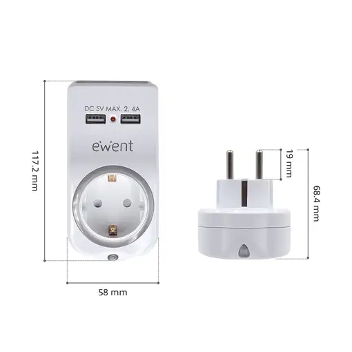 Ewent EW1225 cargador de dispositivo móvil Universal Blanco Corriente alterna Inte