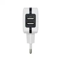 AISENS Cargador USB 17W 5V/3.4A, 2xUSB Con Control AI, Blanco