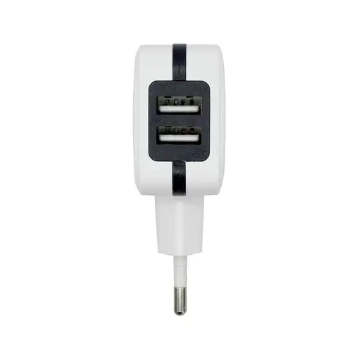 AISENS Cargador USB 17W 5V/3.4A, 2xUSB Con Control AI, Blanco