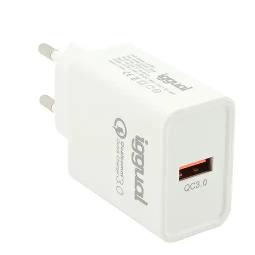 iggual Cargador 1xUSB carga rápida QC3.0 18W