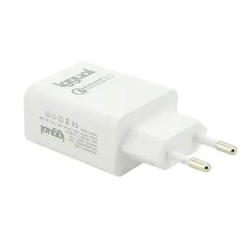 iggual Cargador 1xUSB carga rápida QC3.0 18W