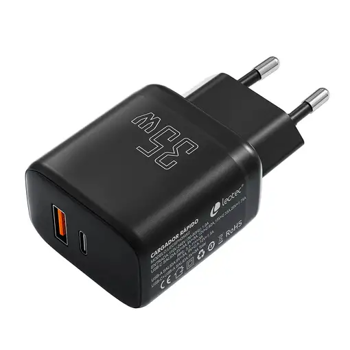 Leotec LECSPH35W2K cargador de dispositivo móvil Universal Negro Corriente alterna