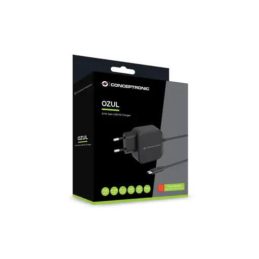 Conceptronic OZUL04BE cargador de dispositivo móvil Universal Negro Corriente alte