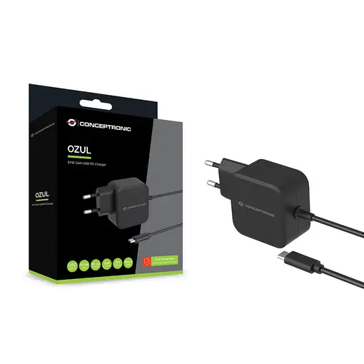 Conceptronic OZUL04BE cargador de dispositivo móvil Universal Negro Corriente alte