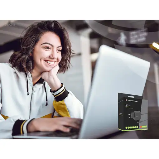 Conceptronic OZUL04BE cargador de dispositivo móvil Universal Negro Corriente alte