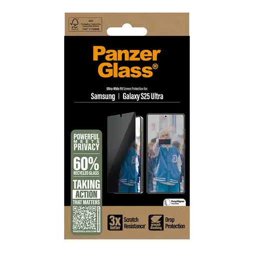 PanzerGlass ® Privacy Screen Protector Samsung Galaxy S25 Ultra | Ultra-Wide Fit P