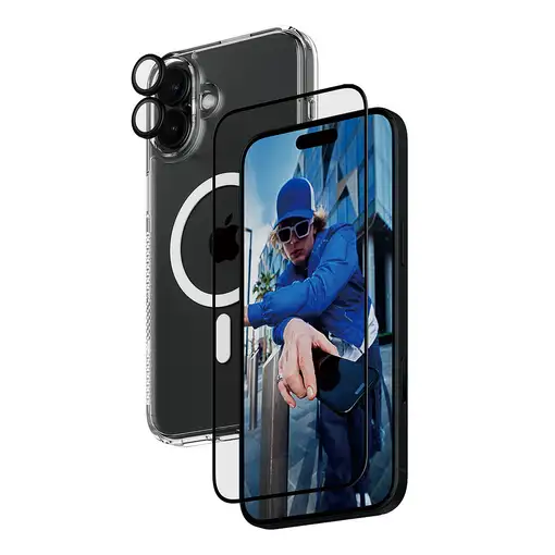 PanzerGlass ® 3-in-1 Protection Bundle iPhone 16 Plus Protector de pantalla Apple