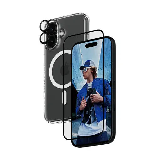 PanzerGlass ® 3-in-1 Protection Bundle iPhone 16 Protector de pantalla Apple 1 pie