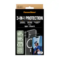 PanzerGlass ® 3-in-1 Protection Bundle iPhone 16 Protector de pantalla Apple 1 pie