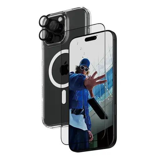 PanzerGlass ® 3-in-1 Protection Bundle iPhone 16 Pro Max Protector de pantalla App