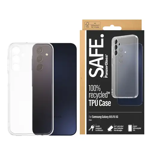 PanzerGlass SAFE. by ® TPU Case Samsung Galaxy A15 | A15 5G | Transparent funda pa