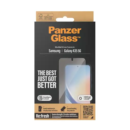 PanzerGlass ® Screen Protector Samsung Galaxy A35 5G | Ultra-Wide Fit w. EasyAlign