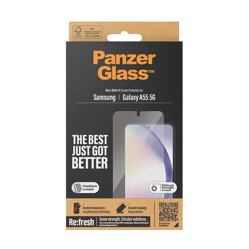 PanzerGlass ® Screen Protector Samsung Galaxy A55 5G | Ultra-Wide Fit w. EasyAlign