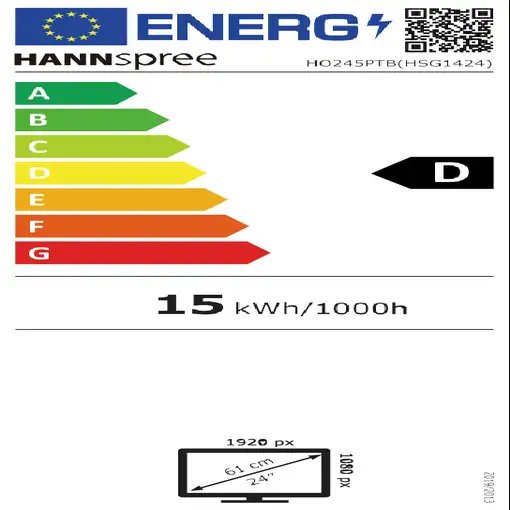 Hannspree HO 245 PTB pantalla para PC 60,5 cm (23.8") 1920 x 1080 Pixeles Full HD