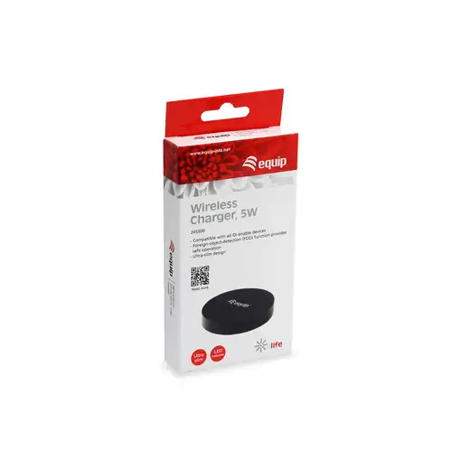 Equip 245500 cargador de dispositivo móvil Smartphone Negro USB Cargador inalámbri