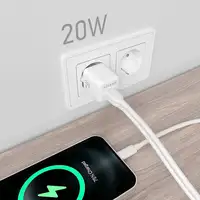 AISENS Cargador GaN 20W, 1xUSB-C PD3.0 QC4.0, 1xUSB-A QC3.0, Blanco