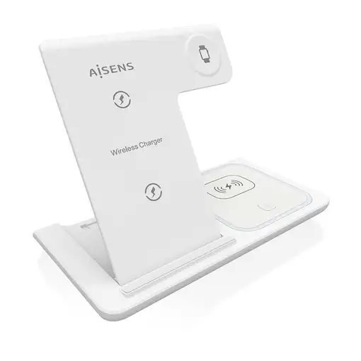 AISENS Cargador Inalambrico USB-C 3 En 1 De 15W Para Movil, Apple Watch, Ariculare