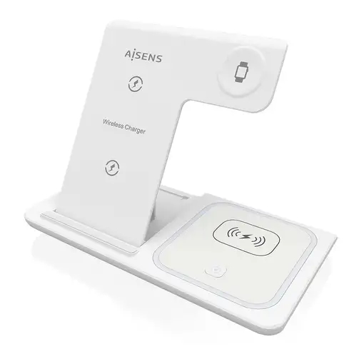 AISENS Cargador Inalambrico USB-C 3 En 1 De 15W Para Movil, Apple Watch, Ariculare