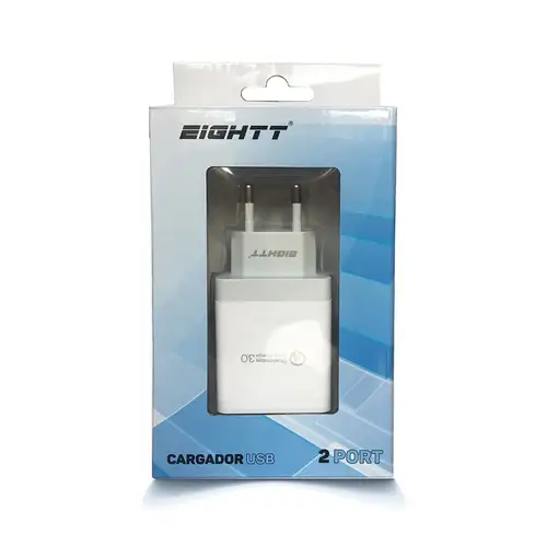 Eightt EQC2V2 cargador de dispositivo móvil Universal Gris, Blanco Corriente alter