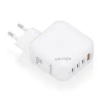AISENS Cargador GaN 100W, 3xUSB-C PD3.0 QC4.0, 1xUSB-A QC3.0, Blanco