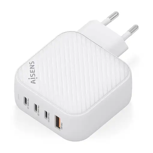 AISENS Cargador GaN 100W, 3xUSB-C PD3.0 QC4.0, 1xUSB-A QC3.0, Blanco