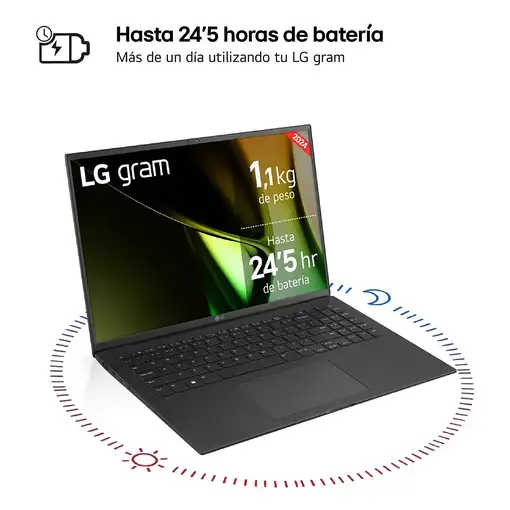 LG Gram 16Z90S-G.AD7BB ordenador portatil Intel Core Ultra 7 155H Portátil 40,6 cm