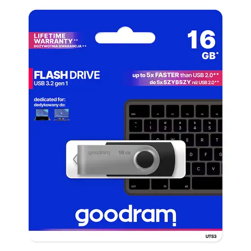 Goodram UTS3 unidad flash USB 16 GB USB tipo A 3.2 Gen 1 (3.1 Gen 1) Negro