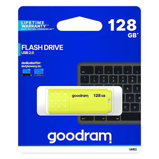 Goodram UME2 unidad flash USB 128 GB USB tipo A 2.0 Amarillo
