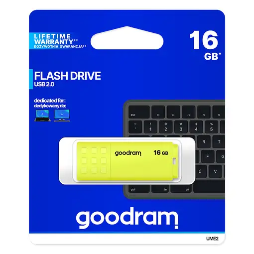 Goodram UME2 unidad flash USB 16 GB USB tipo A 2.0 Amarillo
