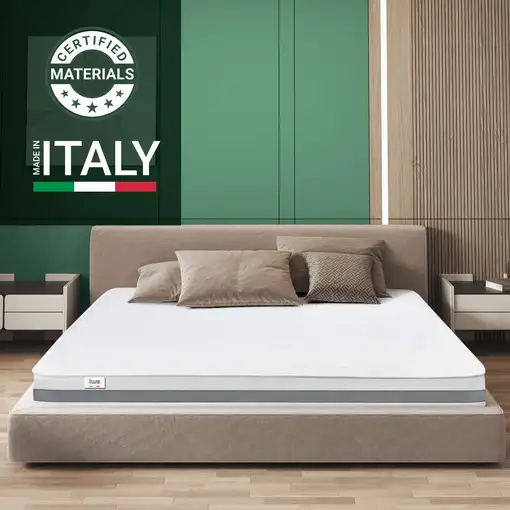 The White Stone Colchón Basic Matrimonial K.Size 180x190 Memory|H16 cm|M. in Italy
