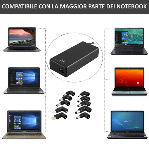 Ewent EW3965 adaptador e inversor de corriente Interior 65 W Negro