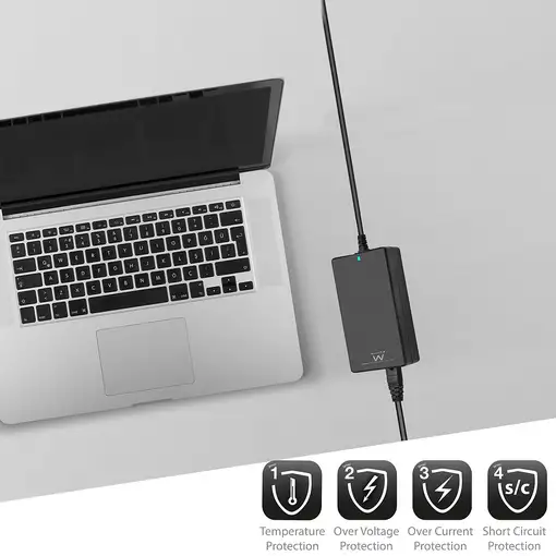Ewent EW3965 adaptador e inversor de corriente Interior 65 W Negro