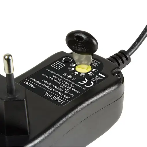 LogiLink PA0161 adaptador e inversor de corriente Interior 24 W Negro