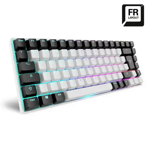 Sharkoon SKILLER SGK50 S3 teclado Juego USB AZERTY Francés Blanco