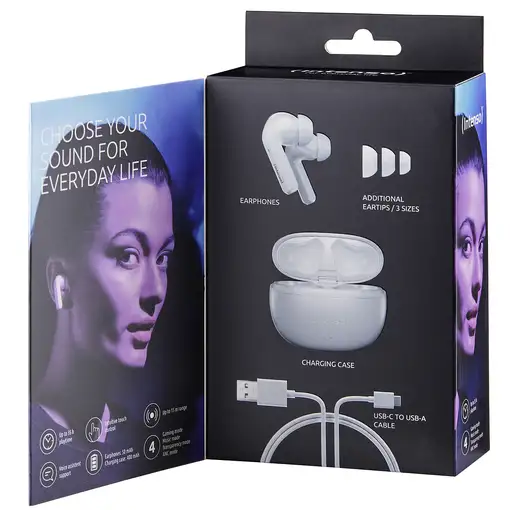 Intenso White Buds T302A Auriculares True Wireless Stereo (TWS) Dentro de oído Lla