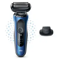 Braun Series 6 61-B1200s Máquina de afeitar de láminas Recortadora Negro, Azul