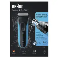 Braun Series 3 3010 Wet & Dry Máquina de afeitar de láminas Recortadora Negro, Azu