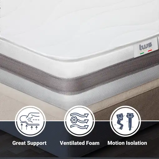 The White Stone Colchón Basic Individual 75x185 Memory|H20 cm|M. in Italy
