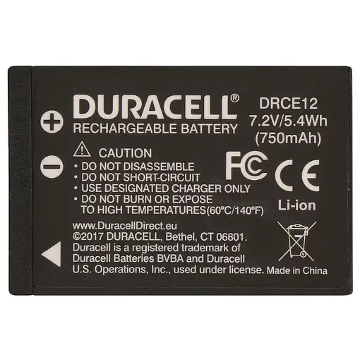 Duracell DRCE12 batería para cámara/grabadora Ión de litio 750 mAh