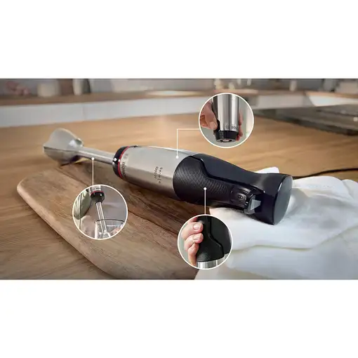 Bosch Serie 6 MSM6M622 licuadora 0,6 L Batidora de vaso 1000 W Negro, Acero inoxid