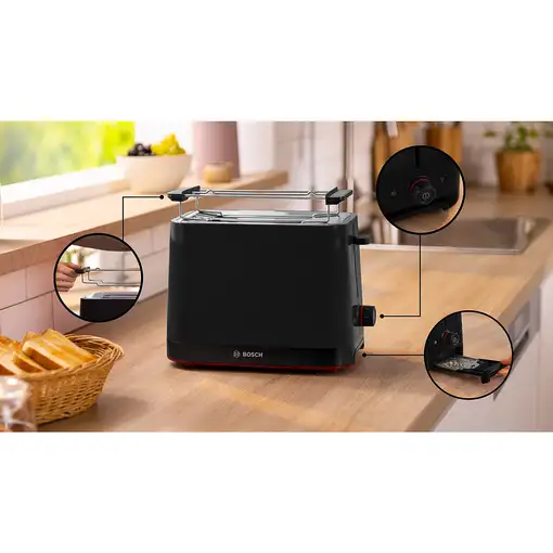Bosch Serie 6 MSM6M622 licuadora 0,6 L Batidora de vaso 1000 W Negro, Acero inoxid