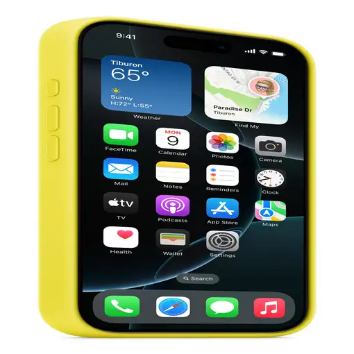 Apple Funda de silicona con MagSafe para el iPhone 16 Pro - Amarillo carambola