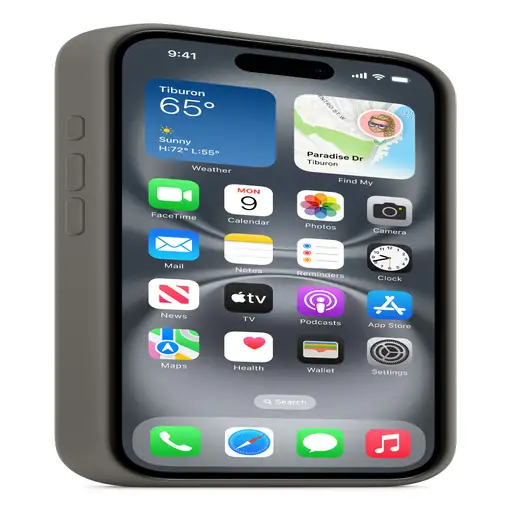 Apple Funda de silicona con MagSafe para el iPhone 16 - Gris piedra