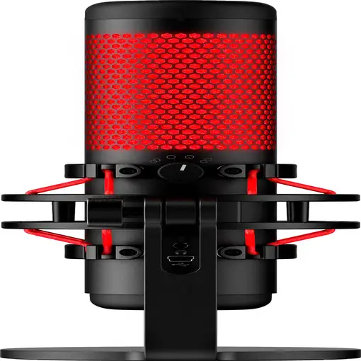 Micrófono USB HyperX QuadCast (negro-rojo) - iluminación roja