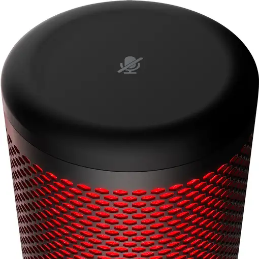 Micrófono USB HyperX QuadCast (negro-rojo) - iluminación roja